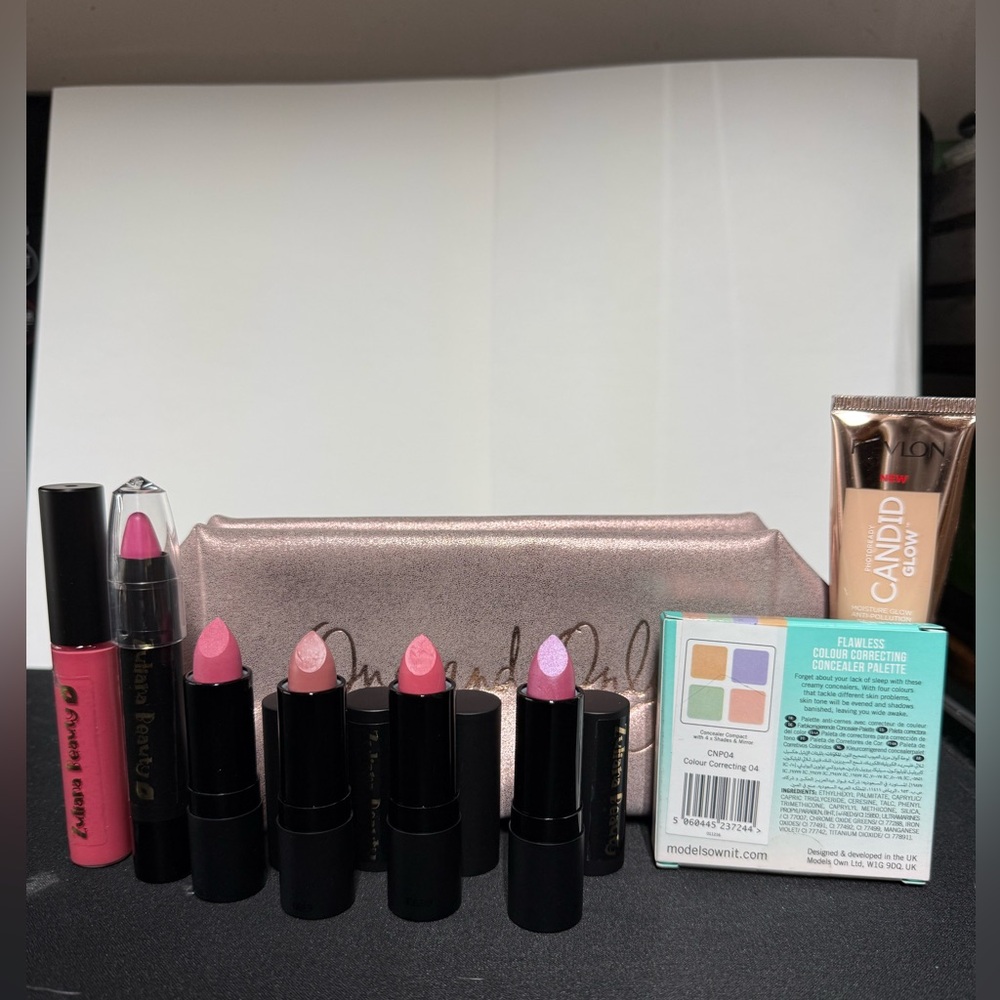 Revlon Candid Glow, Models Own Pallete, Zuliani Lipstick Collection and FREE Bag